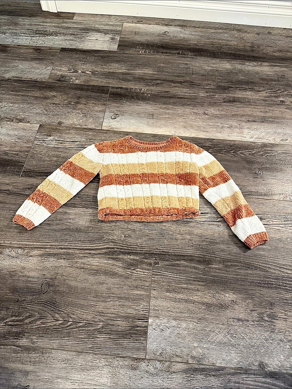little kids Striped Sweater Orange & White Size 6-7 yrs